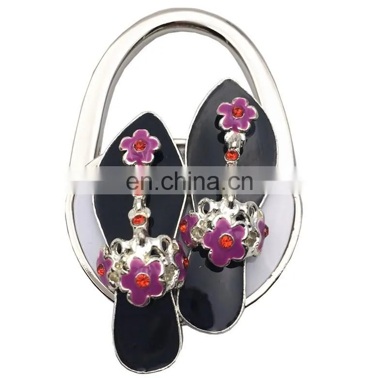 Wholesale lady slippers foldable bag purse hanger
