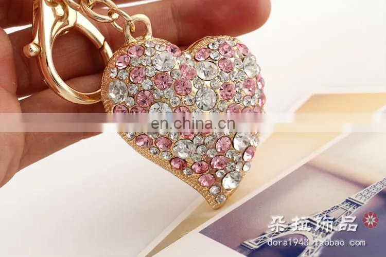 Christmas gift gold color diamond carabiner keychain CD-KD040