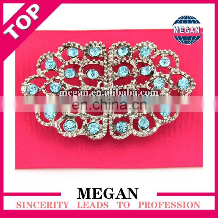 rhinestone flower pair buckle for wedding invitation silk box