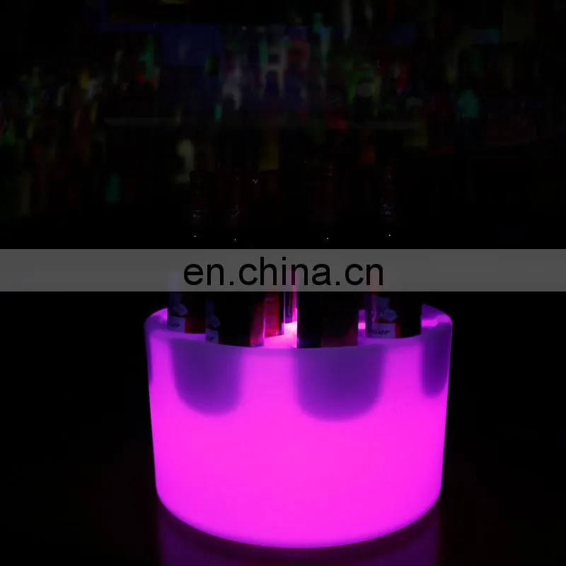 Multicolored glowing waterproof wine holder decorative led ice bucket for bar