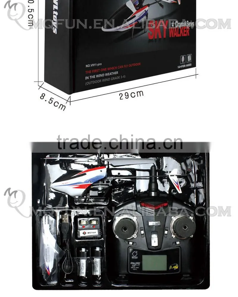 Mini Qute RC remote control flying 4 channel single paddle helicopter Quadcopter Educational electronic toy NO.V911-2