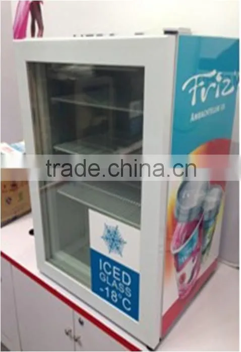21L~105L glass door upright freezer with CE CB