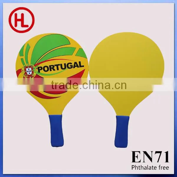 Portugal Hot sale Custom sticker printing Wooden Beach Tennis Racket /beach bat /beach paddle set with beach ball wholesale
