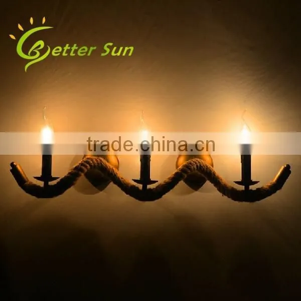 Loft Glass Shade Wall Sconce Bedside Vintage Solar Wall Light for Corridor