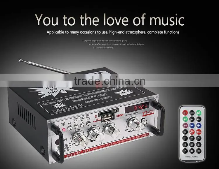 Small amp stereo car woofer with amplifier player YT-K01