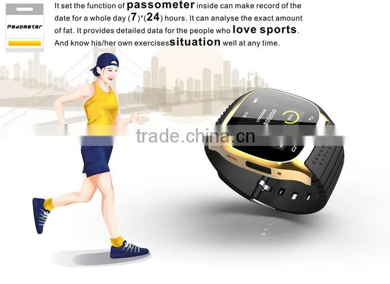 New bluetooth Smart Watch M26 with LED Display / Dial / Alarm / Music Player / Pedometer for Android Ios