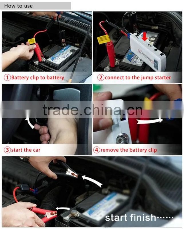 2015 Fashion design portable jump starter with 16800mah smart power bank