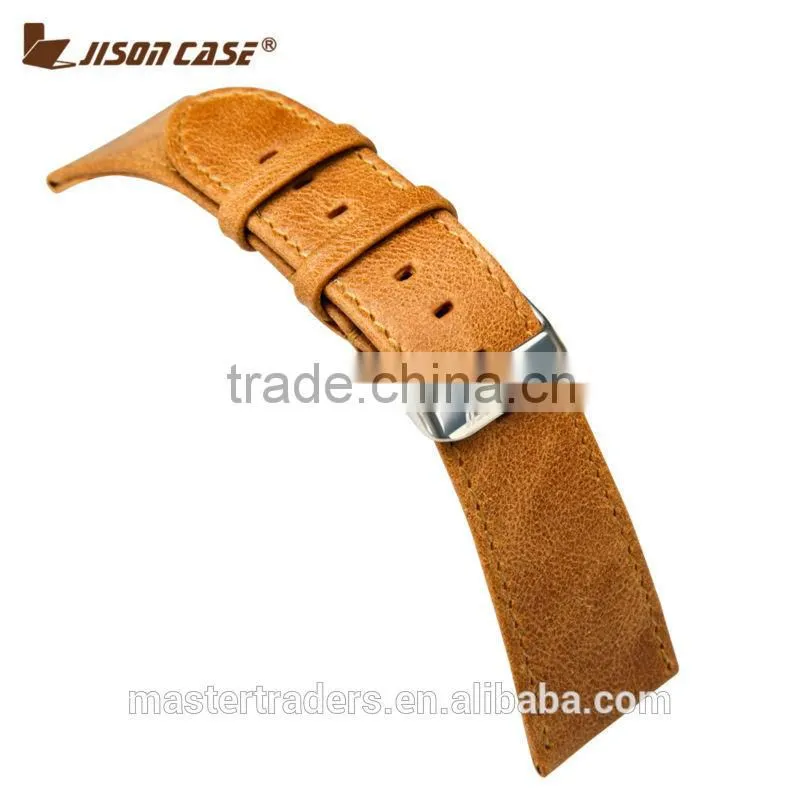 Original JISONCASE Retro Series Genuine Leather Watch Band Wrist Strap For 42MM Apple Watch MT-3528