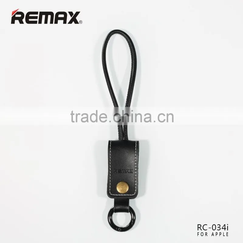 Remax RC-034i Genuine Leather Key Ring USB Cable for iPhone 6 6s Plus SE Cord Special Strap Design 32cm Cable For IOS TB-0389