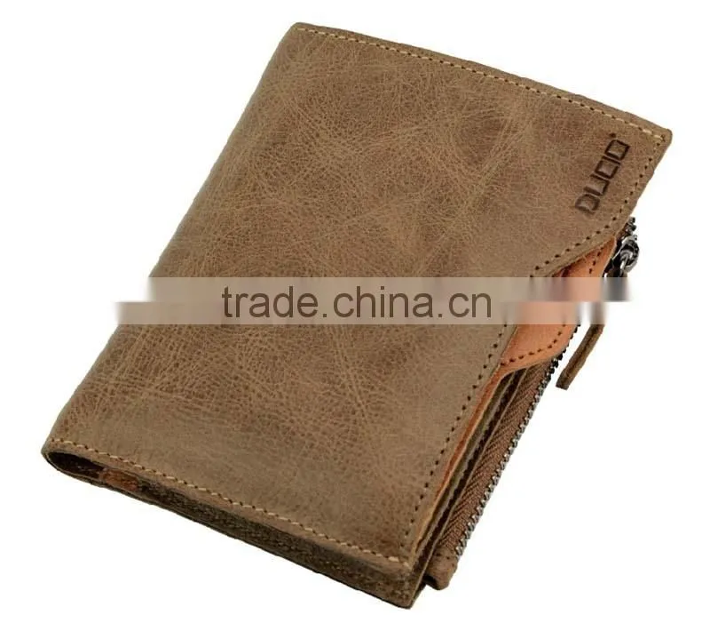 High quality customized logo travel rfid blocking wallet leather with button