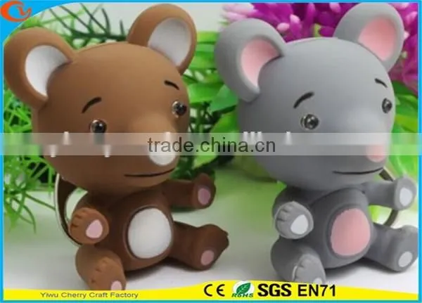 High Quality Promotional Cute Assorted Sound Activated LED Animal Keychain
