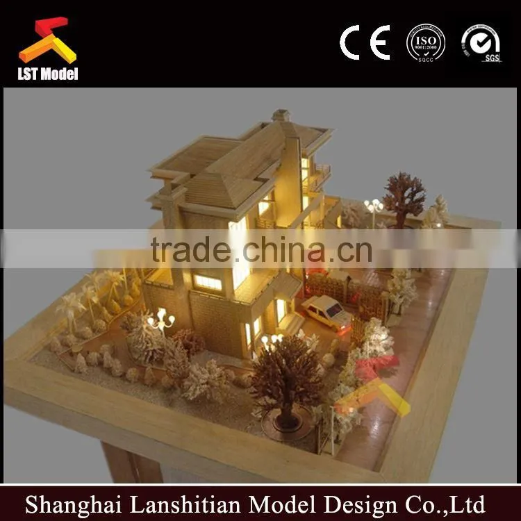 1/100 scale building models of house project with marble base