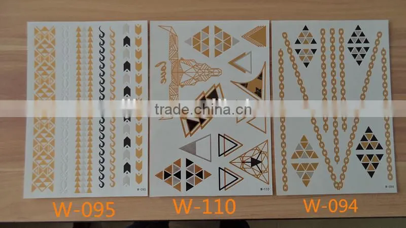 Blingbling silver tattoos Flash TattoosTemporary gold arabic tattoos wholesaler