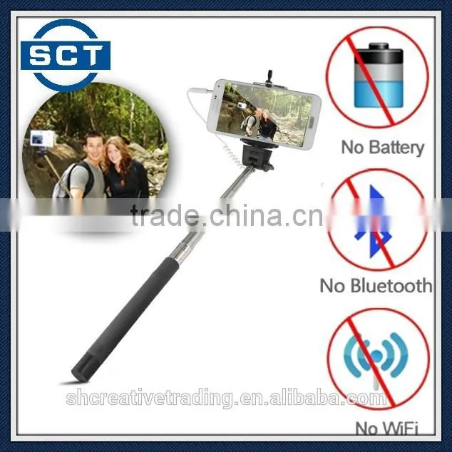 Foldable Selfie Stick Monopod Cable Take Pole Monopod Selfie Stick Extendable Monopod with Cable