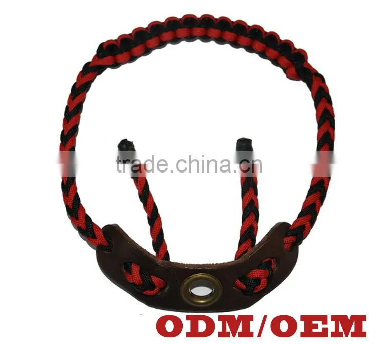 red Archery Bow Sling Braided Bow Sling Paracord Wrist Bow Sling for Compound Bow