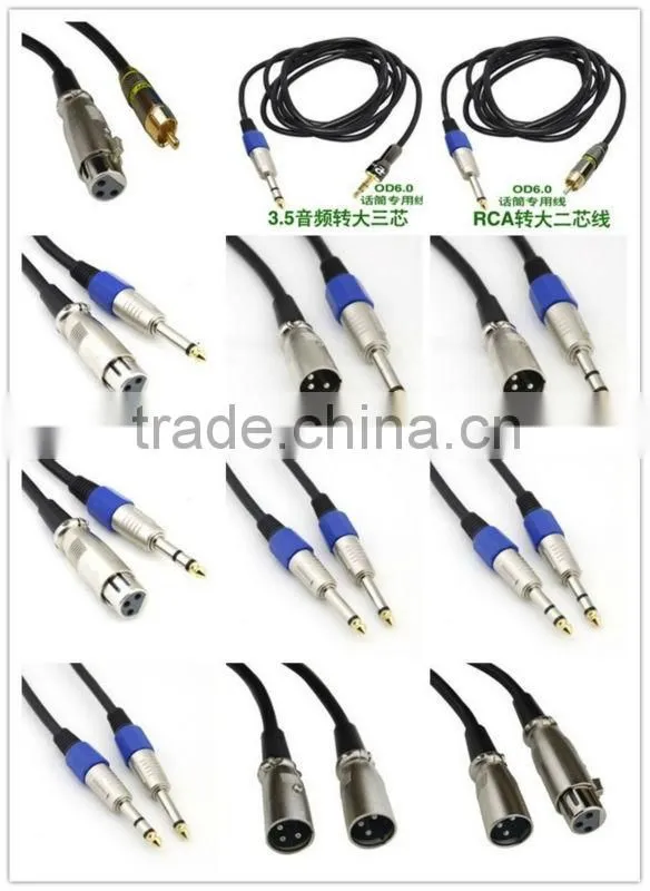 high quality XLR to sophomore core wire male to male