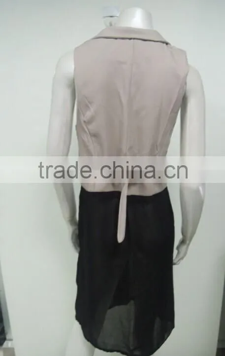 New arrival fashion sleeveless chiffon ladies waterproof women jumpsuit 2016