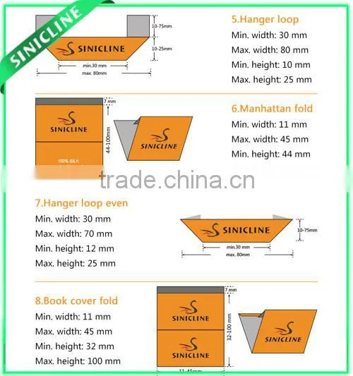 Sinicline Woven Care Content Label for Garment