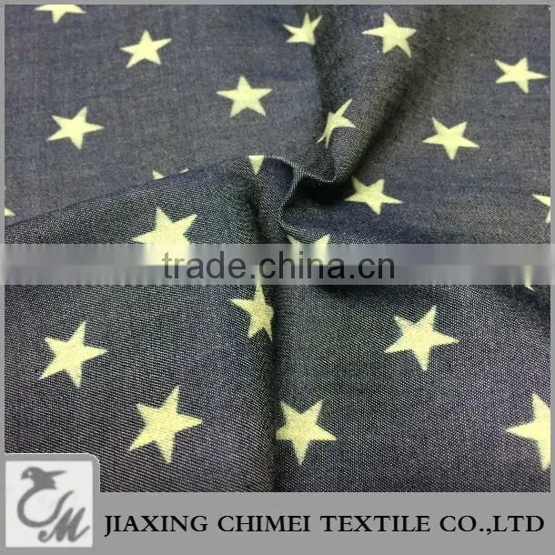 jiaxing star printed pattern of denim for denim pants
