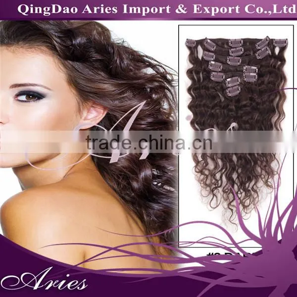 Wholesale 20inch 50cm Clip in Hair Extensions 100% human hair Extension 70gram OEM