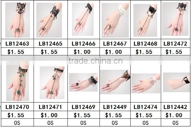 Wholesale Black Bracelet With Ring WIth Attached Women