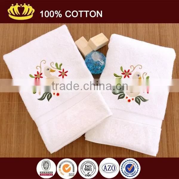 100% cotton Heavy Goose Ornament Embroidery Hand Towel
