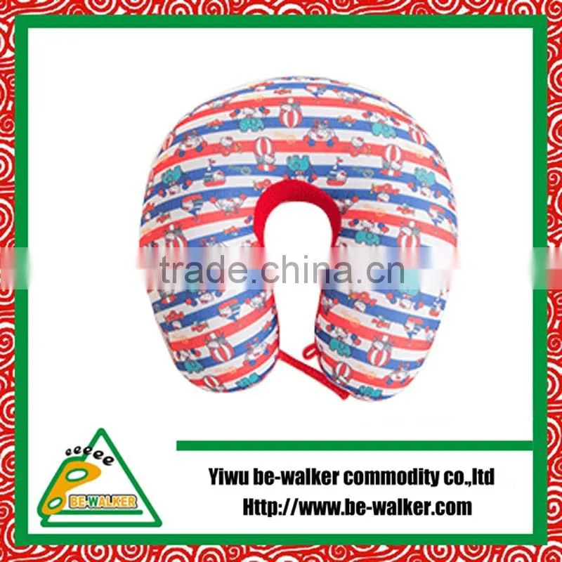 Soft plush Solid travel neck pillow with button filling fiber