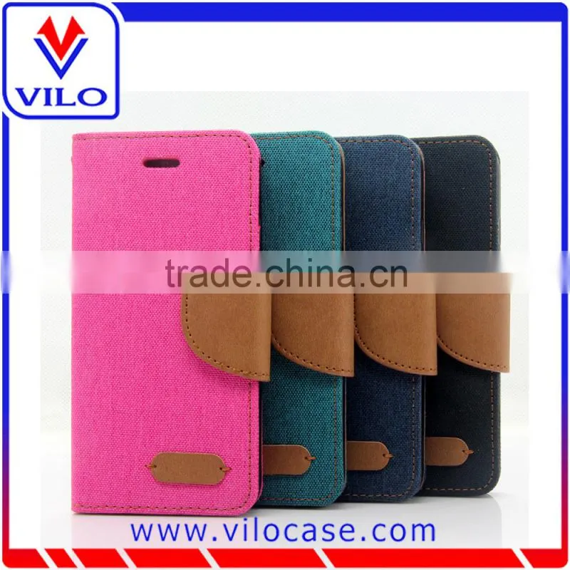 Free sample Hot Selling Design Canvas and Jeans Wallet cell phone cases For Samsung S6 manufacturer