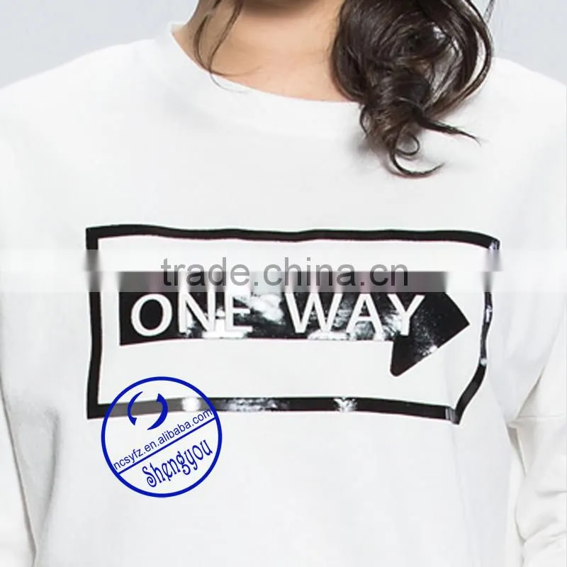 2015 wholesale high quality new design custom womens printed sweatshirts