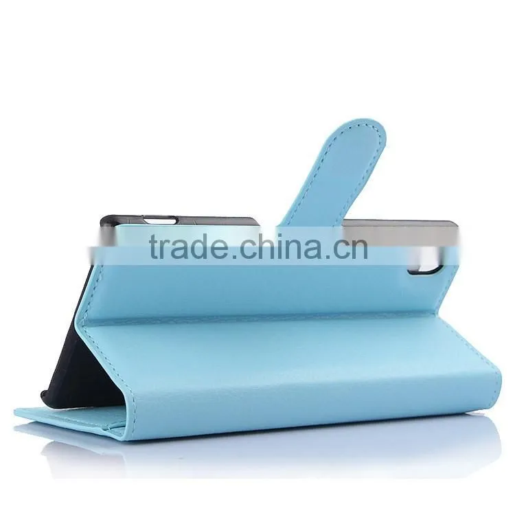 Hot Selling Two Mobile Phone Leather Flip Case For Sony M4 Leather Case