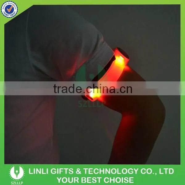 Hot Selling TPU Safety Warning Led Light Up Arm Band With Logo