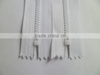 3# plastic resin zipper close end zipper with painted auto-lock thumb slider zipper coate zipper