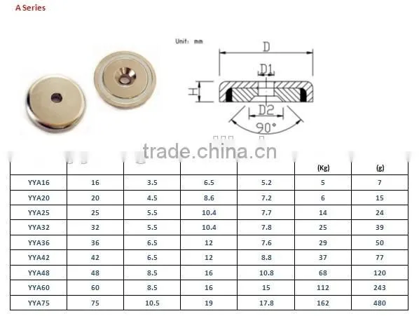 Super strong neodymium cup magnet