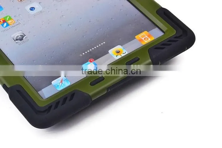 Waterproof case for ipad, silicon pc with kickstand case for tablet