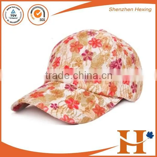 Colorful flower sports hats, custom girls golf sports cap, high quality women sprots hat