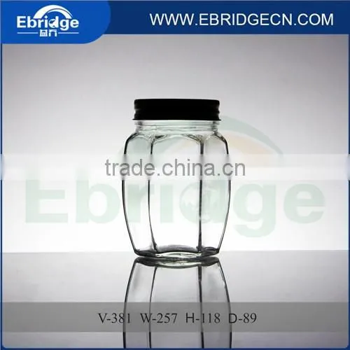 400ml Hexagonal Glass Honey Bottle Glass Honey jars