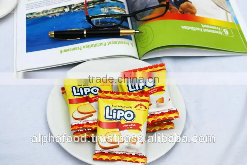 LIPO EGG 100G/BOX CREAM COOKIES - DELICIOUS TASTE COOKIES
