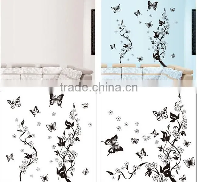 Best selling butterfly flower wall stickers home decor