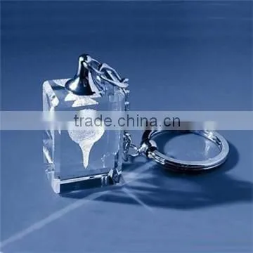 Crystal glass engraved ballet dancer key chain for sports souvenirs dancing gifts