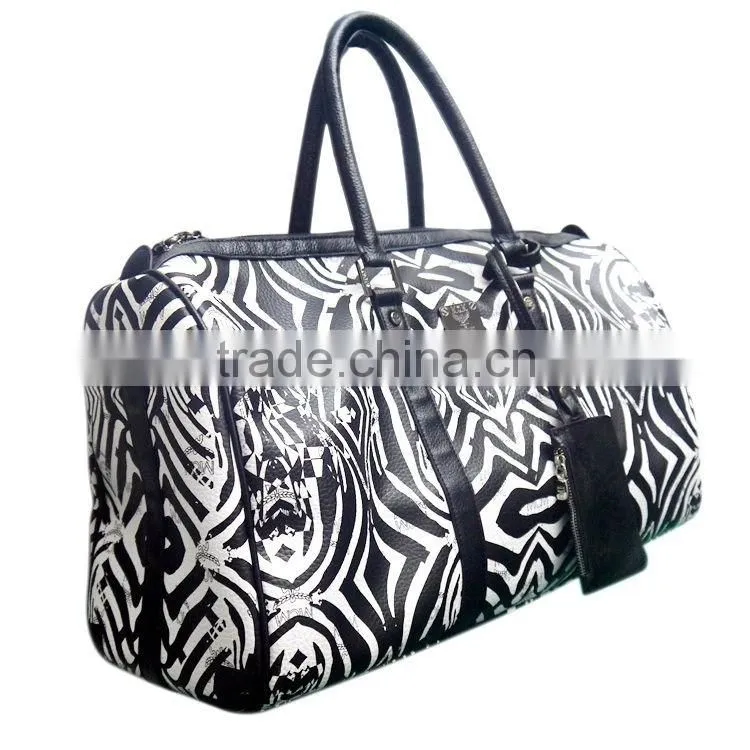 online shop China luggage PU leather travel bag zebra travel bag