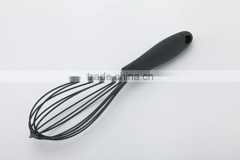6 wires silicone manual egg whisk with soft handle