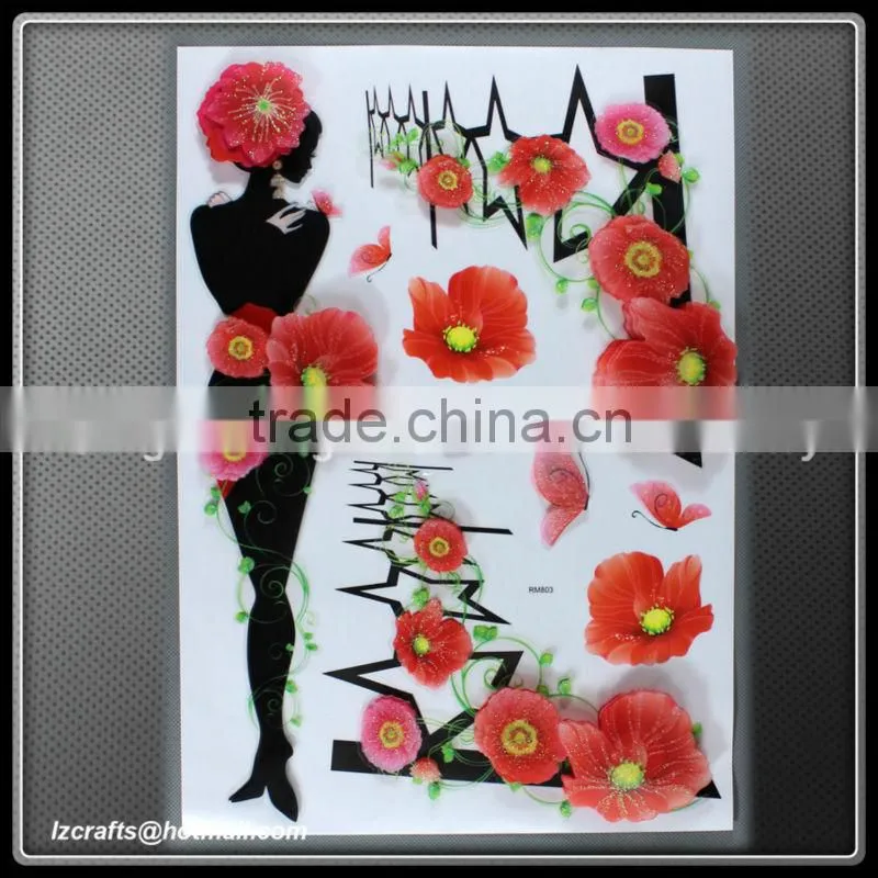 3D wall pictures/paper decoration/ 3D Glitter Paper Christmas Cut Outs Clause & Ornaments Wall/Window/Door Sticker