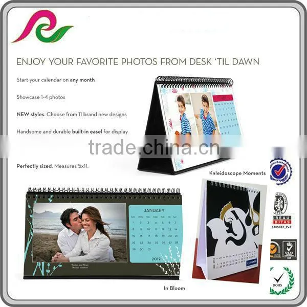 Triangle desk calendar custom design spiral tabel calendar
