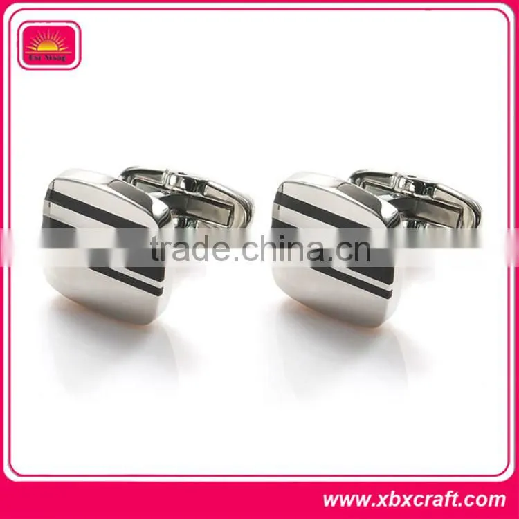 simple shaped silver business cufflink sleeve buttons