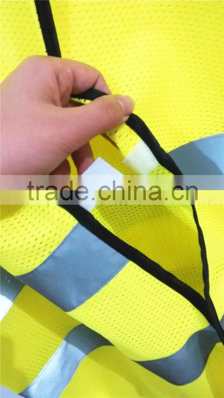 High Visibility Neon Yellow Orange Safety Vest With Reflective Strips 3M In Large Stock For Chile