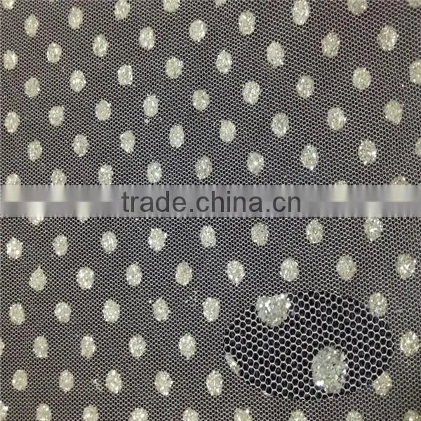 silver tulle glitter mesh fabric for ballet stage dress
