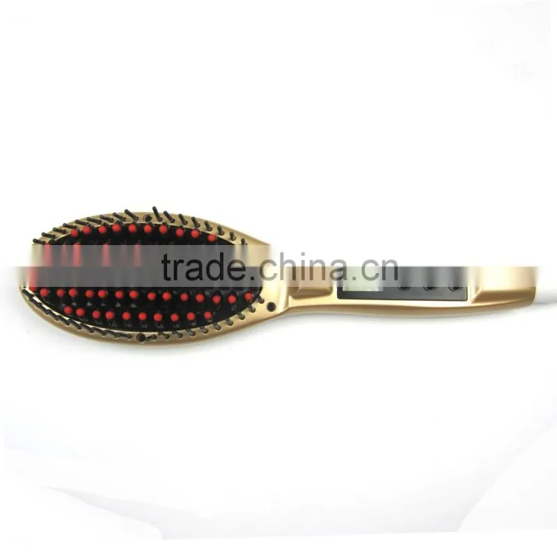 Metal Ceramic Heater Hair Straightening Brush,Auto Lock,Anti Scald,Zero Damage,Adjustable Temperature,Instant Heat Up Professio
