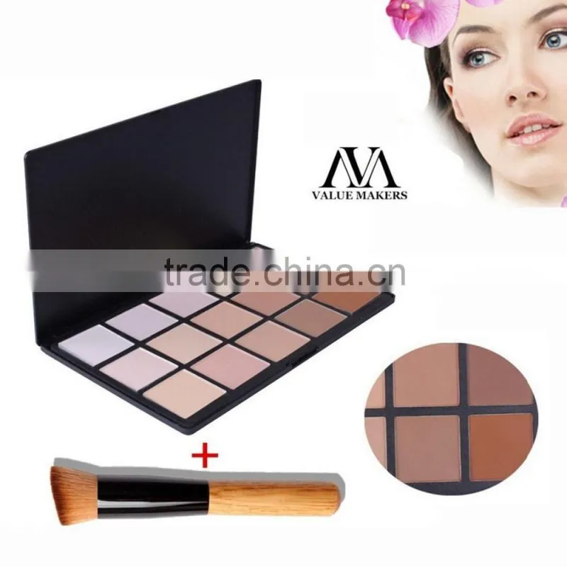 Mineral makeup face pressed powder ,15color makeup pressed powder palette