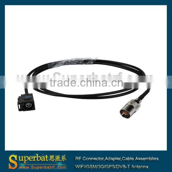 Pigtail cable Fakra female A Straight to TV female RG174 extension cord