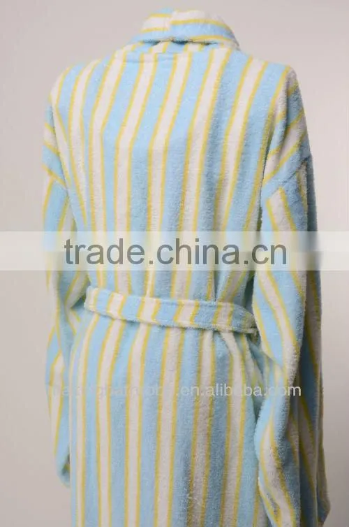 colorful cotton terry towelling print bathrobe for men